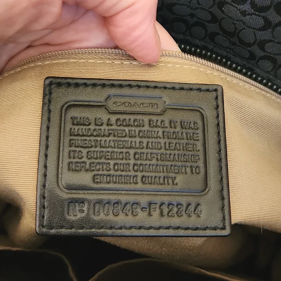 Coach Gallery Tote Shoulder Bag Signature Black Jacquard Patent Leather Silver - Picture 10 of 11